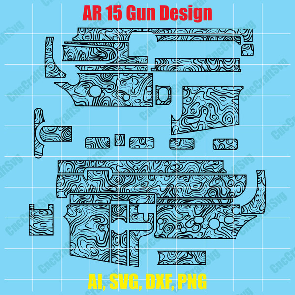 AR 15 Gun Design Custom, Digital, Ai, Vector, DXF, SVG, PNG | Inspire ...
