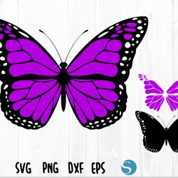 butterfly layered svg, violet orange layered svg, butterfly svg file for cricut, butterfly vector, butterfly png svg