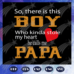 so there is this boy who kinda stole my heart he calls me papa svg, fathers day gift, gift for papa, fathers day lover,