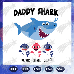 daddy shark svg, baby shark svg, gift for him svg, gift for papa shark svg, fathers day svg, gift for fathers day svg, f