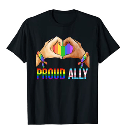 proud ally pride lgbt transgender flag heart gay lesbian t-shirt