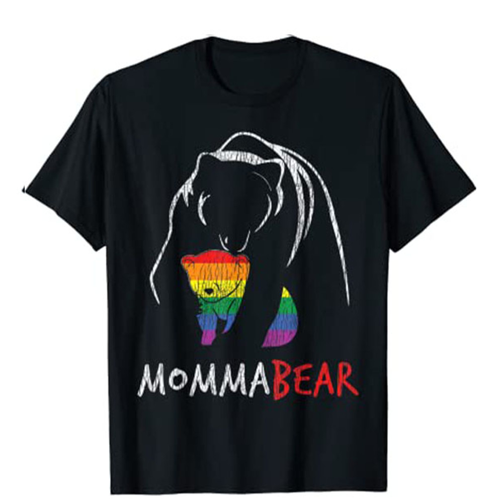 Vintage Rainbow Mama Bear Hug Love Support Parent Pride LGBT T-Shirt.jpg