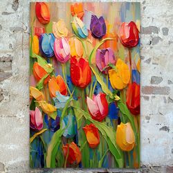 "Tulips" oil painting