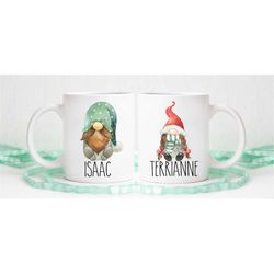 custom gnome mug, pick your own gnome, name mug, custom gnome with personalization, dishwasher safe