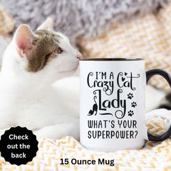 custom cat mug crazy cat lady mug funny cat mug cute cat mug cat coffee mug cat mom m