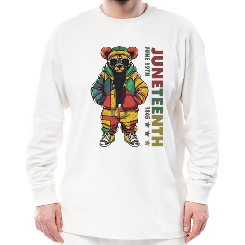 Juneteenth Black Hip Hop Teddy Bear African American Shirt, Unisex Clothing, Shirt for Men Women, Graphic Design