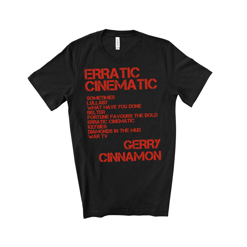 Gerry Cinnamon - Erratic Cinematic (Album Tracklist) Premium T-Shirt 147_T-Shirt_Black.jpg