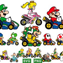 super mario svg, mario kart svg, mario bros png