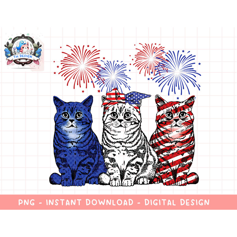 Independence Three Cat 4th Of July US Flag Patriotic Cats png, sublimation.jpg