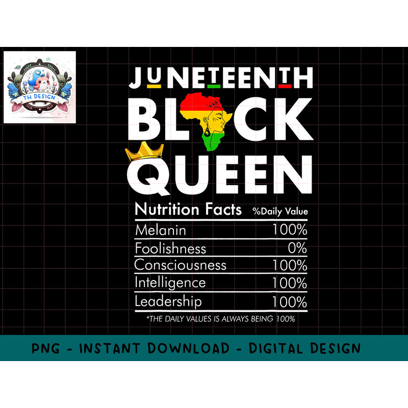 Juneteenth Womens Black Queen Nutritional Facts 4th Of July png, sublimation.jpg