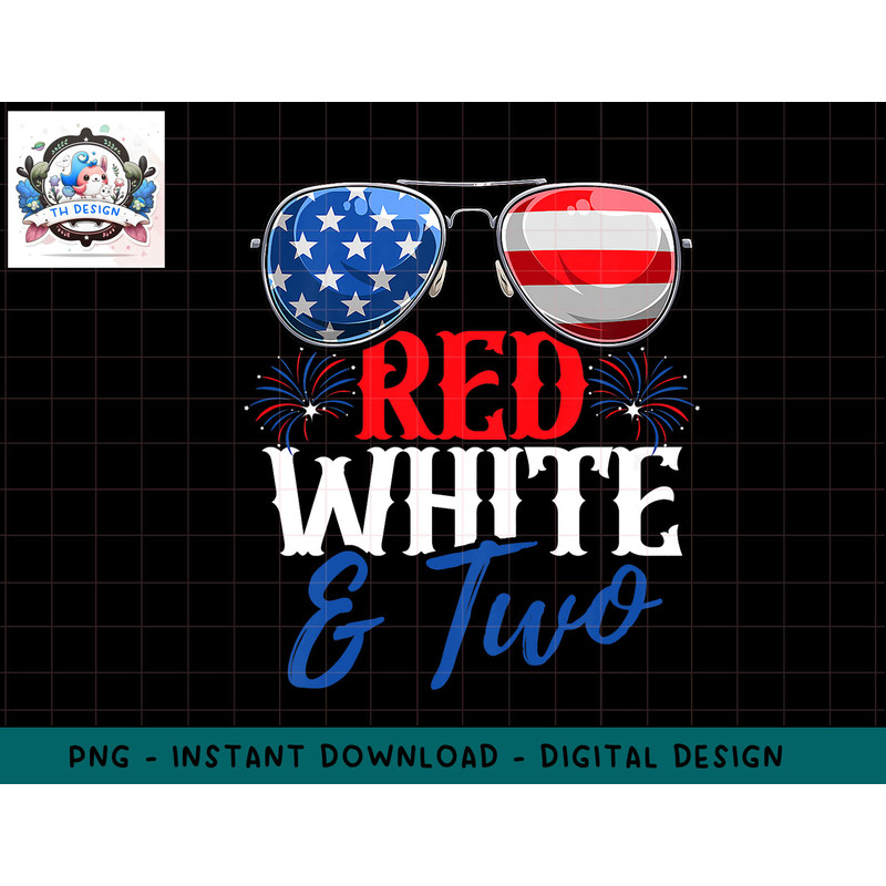 Kids Red White And Two 4th Of July Birthday Party America 2nd png, sublimation.jpg