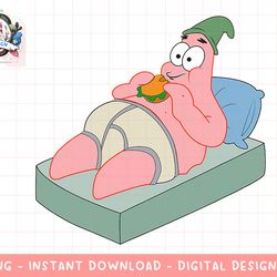 mademark x spongebob squarepants - patrick star - krabby patty in bed png, sublimation.jpg