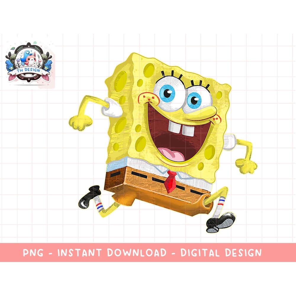 Mademark x SpongeBob SquarePants - SpongeBob - Jumping for Joy! png, sublimation.jpg