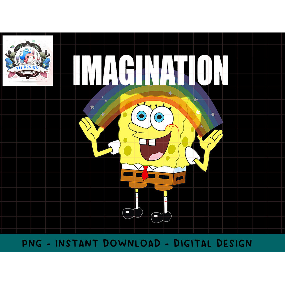 Mademark x SpongeBob SquarePants - SpongeBob - Rainbow with Imagination png, sublimation.jpg