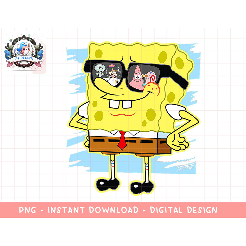 Mademark x SpongeBob SquarePants - SpongeBob - Reflection in Sunglasses png, sublimation.jpg