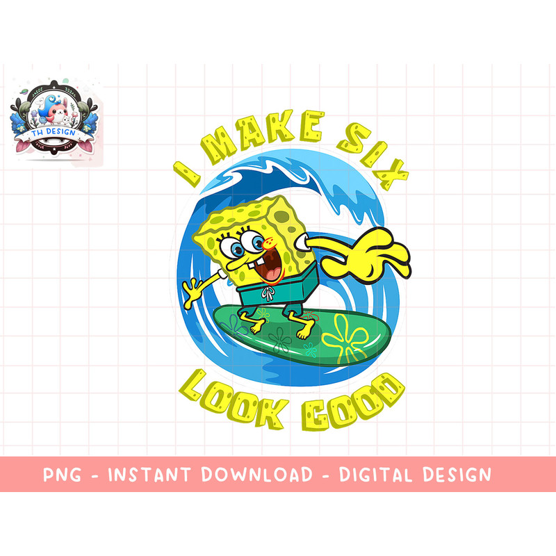 Mademark x SpongeBob SquarePants - SpongeBob 6th Birthday Gift I make 6 look good 6th Birthday T-Shi copy.jpg