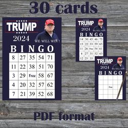 Trump bingo cards,Printable bingo trump,Donald Trump bingo card,Trump Bingo,30 Printable Bingo Cards--4