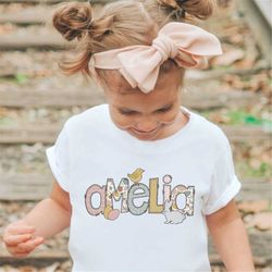 easter shirt for kids, toddler easter shirt, cute easter shirt, custom name gift, personalized happy easter, easter bunn