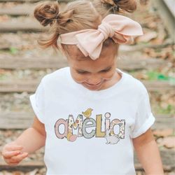 personalized easter shirt for girls and boys, custom name toddler shirt, cute easter outfit, personalized name gift, aes