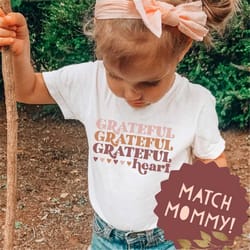 mama and mini thankful grateful blessed shirt, grateful heart thanksgiving shirt, mommy and me thanksgiving tshirts, fal