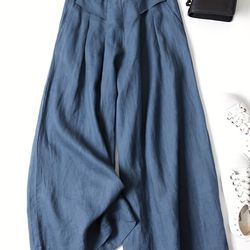 Women's Clothing,Cotton Wide Leg Pants, Casual Palazzo Pants For Spring & Summer