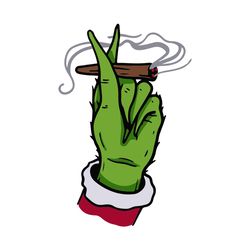 grinch hand smoking cannabis blunt svg, christmas weed smoke marijuana joint svg, silhouette svg fies