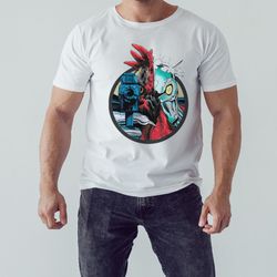 deathsquawk round design robot chicken shirt, unisex clothing, shirt for men women, graphic design, unisex shirt