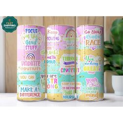 Daily Affirmation Tumbler, Motivational Gifts For Women, Daily Reminders Tumbler, Daily Reminders Cup, Inspirational Quo