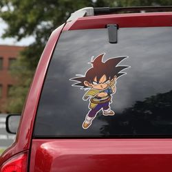 dragon ball decal, dragon ball sticker, bardock car sticker, dragon ball car decal, anime decal for car, sticker for car