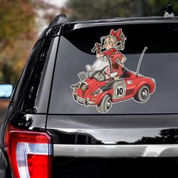 dragon ball sticker, dragon ball decal, bulma car sticker, dragon ball car decal, anime decal for car, sticker for car