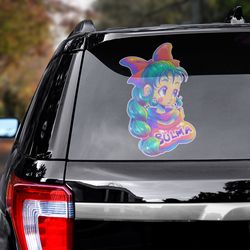 dragon ball sticker, dragon ball decal, bulma car sticker, anime decal for car, sticker for car, dragon ball car decal