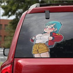 dragon ball decal, dragon ball sticker, dragon ball car decal, anime decal for car, sticker for car, bulma car sticker