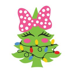 christmas tree with lights svg,girl christmas svg,kawaii christmas tree png, silhouette svg fies