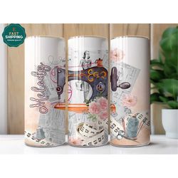 personalized sewing tumbler for seamstress, sewing tumbler gifts for women, seamstress floral tumbler, gift for seamstre