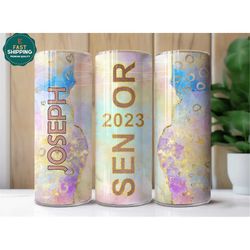 custom senior class of 2023 graduation tumbler with name, senior 2023 graduation gift for graduate, college grad tumbler