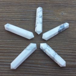 Howlite Double Terminated Gemstone Crystal Point
