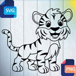 baby tiger SVG free, tiger outline Svg