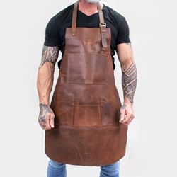 Genuine Leather Apron | Leather Apron with 2 Pockets