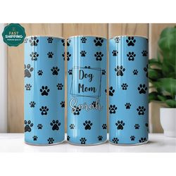 personalized dog mom paw print tumbler for mom for mother's day, dog mom tumbler gift for mom from kids, mother's day gi