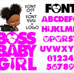 African American Boss Baby Girl font / Boss Baby Girl font SVG & Boss Baby Girl font OTF & Boss Baby Girl Logo svg png