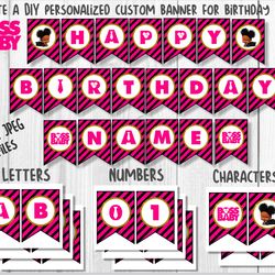 african american girl boss baby printable birthday banner pdf | jpeg, lady girl boss baby printable happy birthday