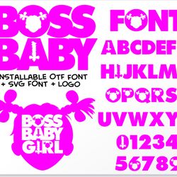 Boss Baby Girl font SVG & Boss Baby font Girl OTF & Boss Baby Girl Logo svg png / Boss Baby Girl svg bundle / Boss Baby