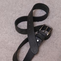 Pitch Black Leather Belt