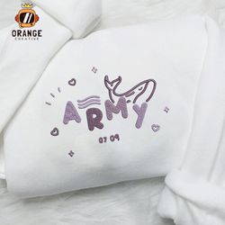 Bangtan Boys Embroidered Crewneck, BTS Army Sweatshirt, BTS Embroidered Hoodie, Unisex T-shirt