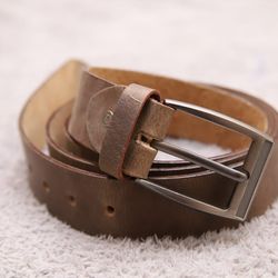 Hot Brown Leather Belt For Men