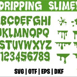 slimey svg bundle | dripping font svg, halloween font otf, dripping font for cricut, slimey svg, dripping borders svg