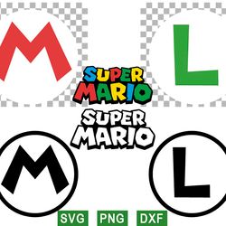 super mario logo svg, mario bros for cricut, super luigi png