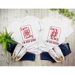 her king and his queen shirt,love couples tshirts,valentines day gift for couples,personalized gift for couple shirts,va