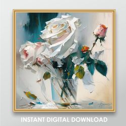 art print roses home decor inexpensive gift office wall art large prints digital posters painting  digital download