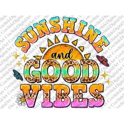 Sunshine and Good Vibes png sublimation design download, Summer Vibes png, Beach png, Summer png, Palm png, sublimate de